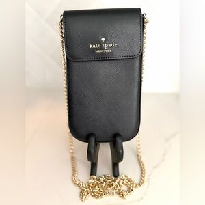 Kate Spade Black and Gold Crossbody Phone Bag